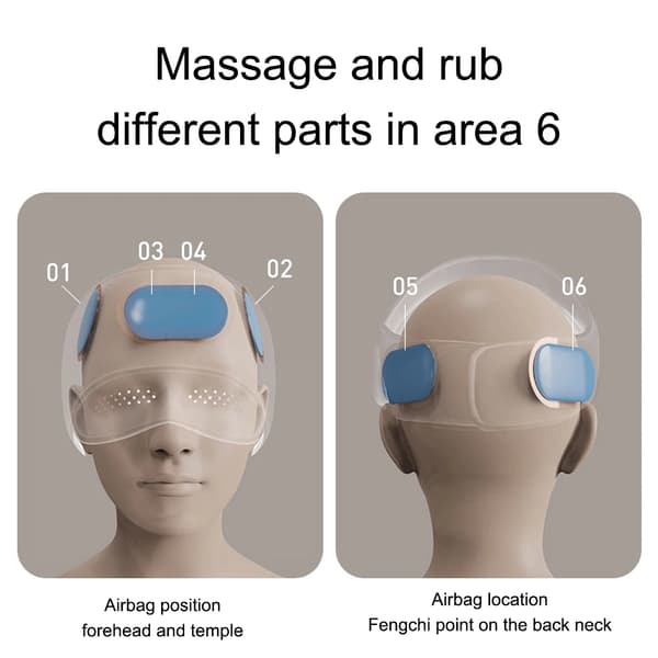 Hovedmassageapparat, Plastmateriale, Kompakt Design, Lufttryksmassage, Brugervenlige Kontroller, Giftfrie Materialer