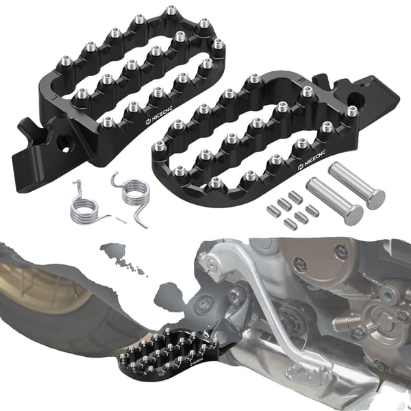 Fodstøtter, Aluminiumskonstruktion, Skridsikker Design,Sort