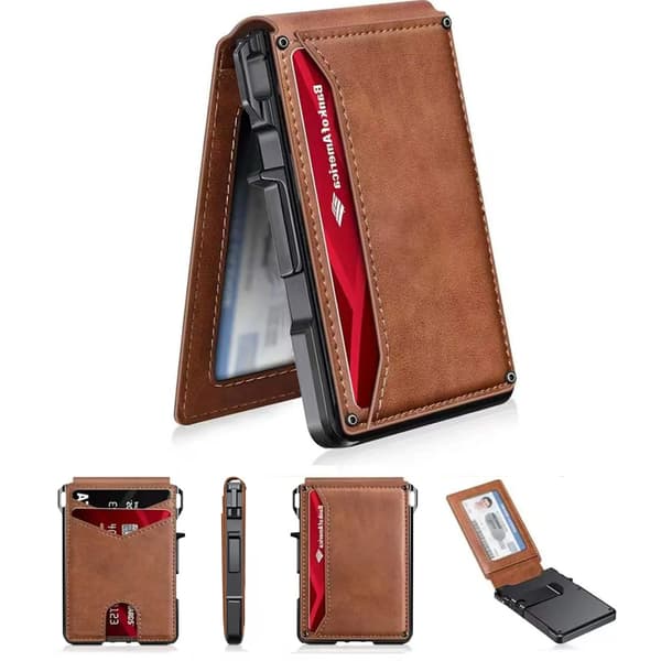 Plånbok, RFID-blockering, Slim Design,Kaffe