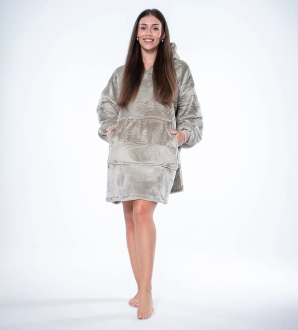 Hættebluse, Oversized Design, Varm og Blød,GRÅ