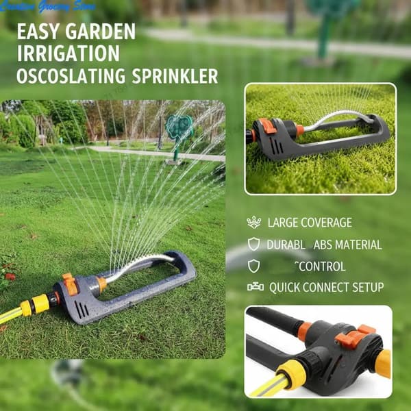 Trädgårdssprinkler, Automatisk Oscillerande Mekanism, 19 Munstycken,grå