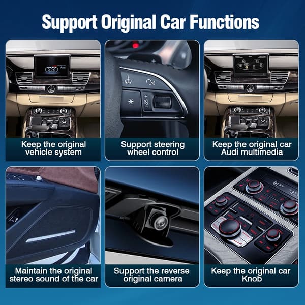 CarPlay och Android Auto-gränssnitt, Enkel installation, USB-programvaruuppgradering,För A6 A7 MHI2