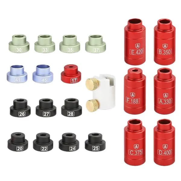 Headspace Gauge Comparator Kit, Aluminium Material, 14 Inserts, 6 Bushings, Compatible with Various Bullet Sizes, Precision Reloading Application