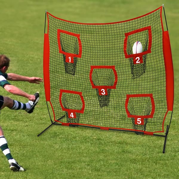 Rugby Träningsnät, Stort Design, Flera Målväskor,Röd