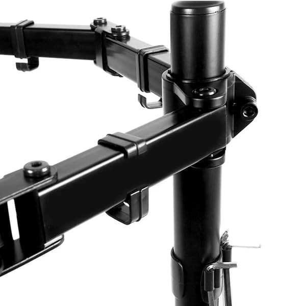 Monitorfäste, Dubbelarmsdesign, Höjdjusterbar,svart