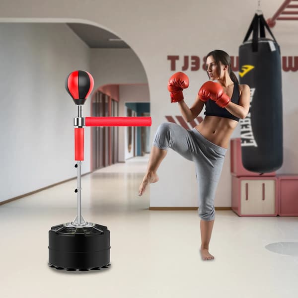 Boxningsställ, Höjdjusterbart, Reflex Träningsboll,Röd