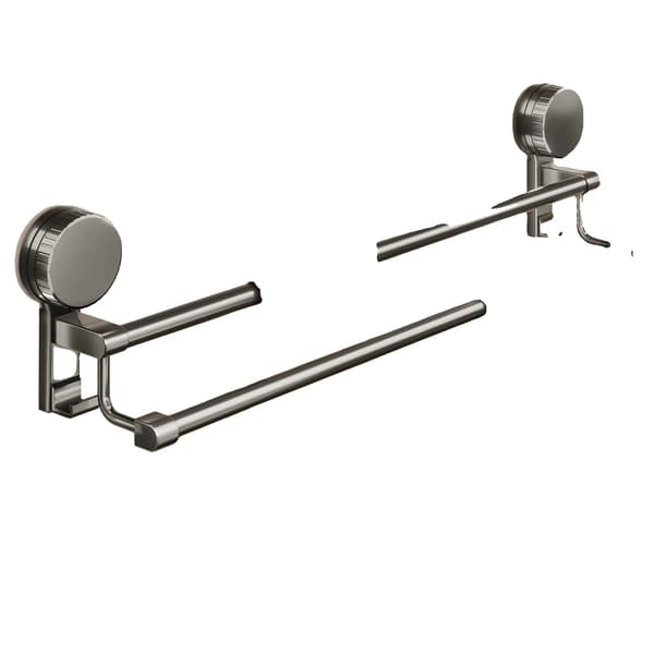 Håndklædeholder, Holdbar Plads Aluminium, Nem Vægmontering,Grå 2 Bar 50cm
