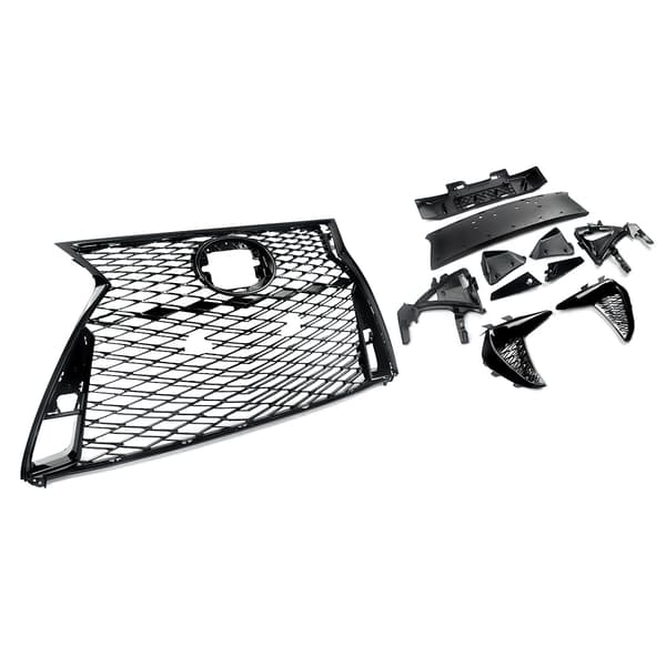 Front Bumper Gitter, Honningkage Design, Direkte Erstatning Fit,Glansfuld Sort