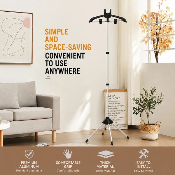 Klänningångångare Rack, Höjdjusterbar, Fällbar Design,svart