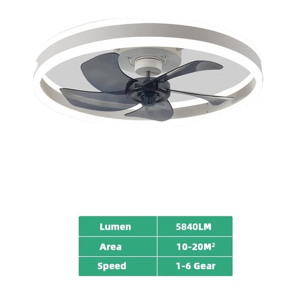 Loftlampeventilator, Smart Kontrol, 6-Hastigheds Drift,HVID