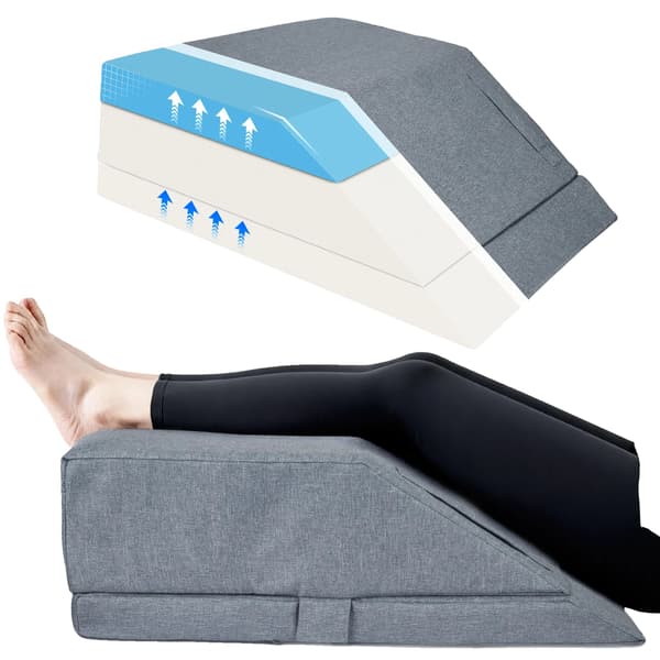 Ben Wedge Pude, Justerbar Højde, Ergonomisk Design,Lys Grå