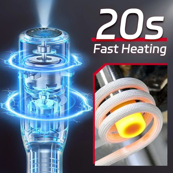 Induktionsvarmer, 1700W effekt, 20 sekunders opvarmningstid, flere spoler inkluderet, ergonomisk design, CE-certificeret