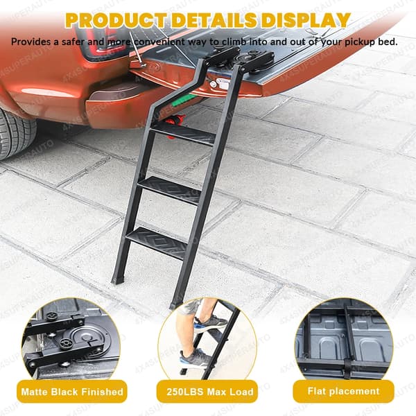 Bagagerumsstige, Robust Design, Fleksibel Installation,Bagklapstige