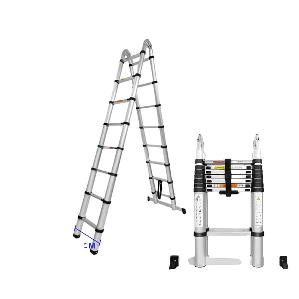 Teleskopisk Fällstege, Maxhöjd 5m, Lättviktsaluminium,AT-8.2FT