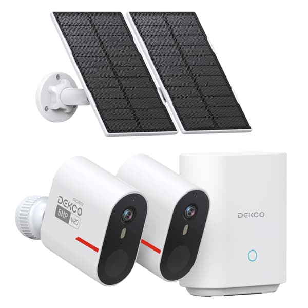 Trådlöst solkamera system, 5MP upplösning, intelligent videohantering,2-kam kit, EU-kontakt