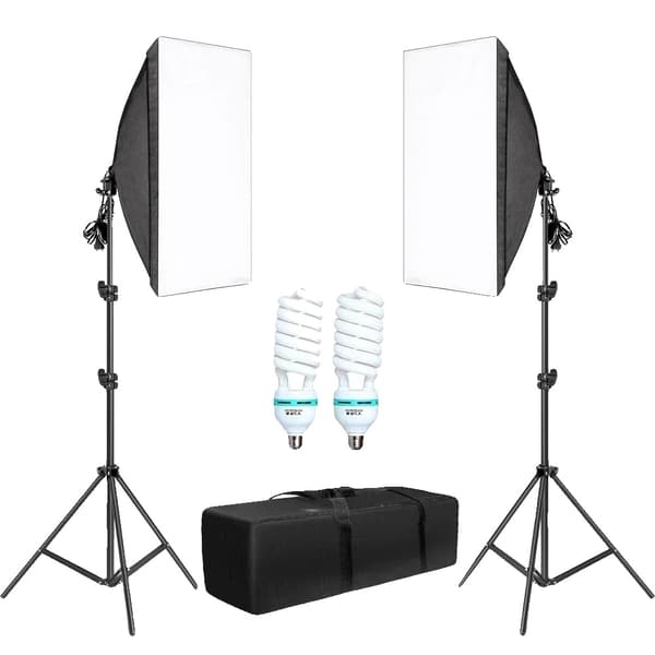 Softbox-belysningskit, E27-kompatibilitet, hållbara material,135W Glödlampor