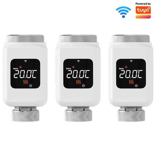 Termostatisk radiatorventil, APP-kontroll, röstaktivering,3PCS