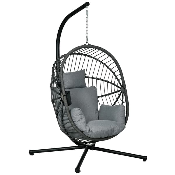 Hängstol, Slitstark Stålram, Snygg Design, MÖRKGRÅ