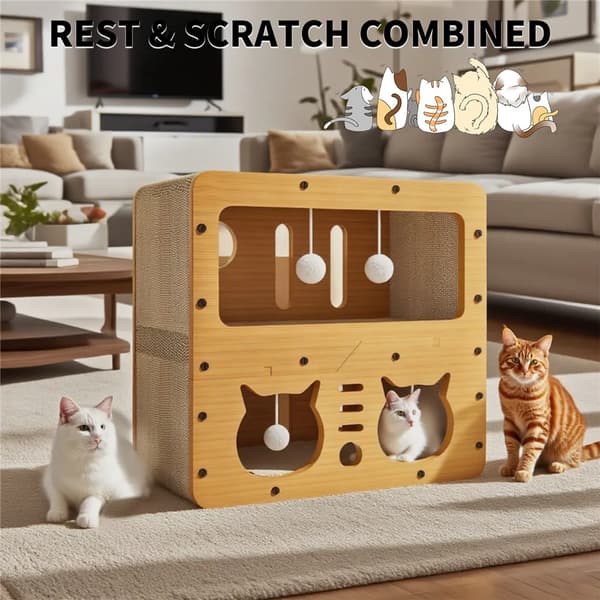 Kattklösbräda, Multifunktionell Design, Miljövänliga Material,Trä