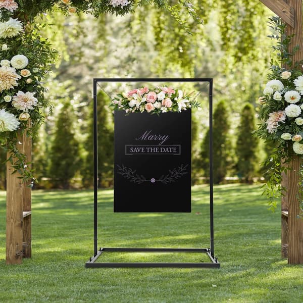 Bröllopsbåge Ställning, Bärbar Design, Elegant Bakgrundsstöd,M, svart