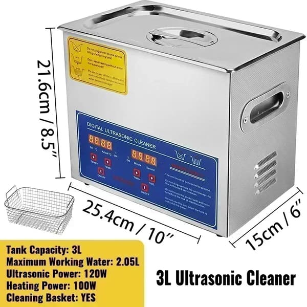 Ultralydsrenser, Digital Kontrol, Rustfrit Stål Konstruktion,3L-120W