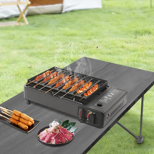 Gasgrill, Bærbar Design, Forbedrede Sikkerhedsfunktioner,sort
