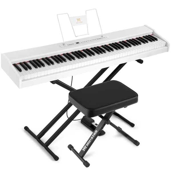 Digitalpiano, Bluetooth-anslutning, komplett bärbart set,Vit