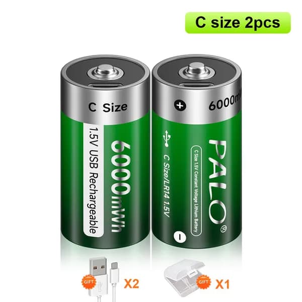 Uppladdningsbart batteri, litiumjon, mångsidig kompatibilitet, 2 st batteri