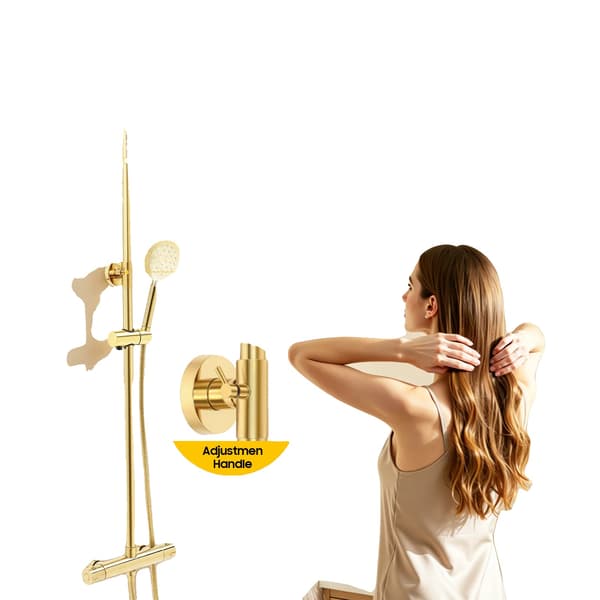 Brusesystem, 304 rustfrit stålmateriale, top spray diameter 20 cm, justerbar højde 70-110 cm, vægmontering, 3 vandtilstande