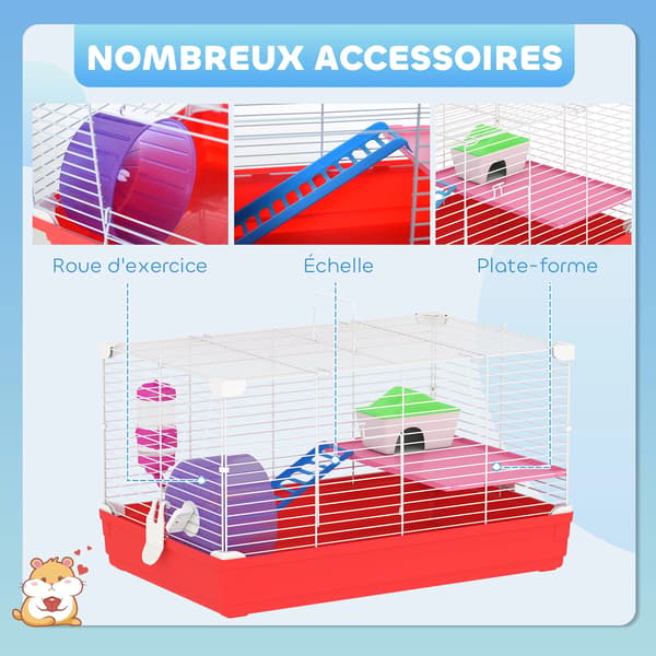 Hamsterbur, Multi-niveau Design, Komplet Tilbehørssæt,MULTI