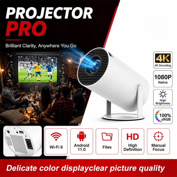 Mini Projektor, 4K Dekodning, Android 11.0,projekt3
