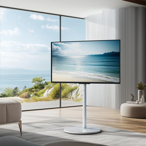 TV-stativ, Højdejusterbart, Robust Mobilt Design,HVID