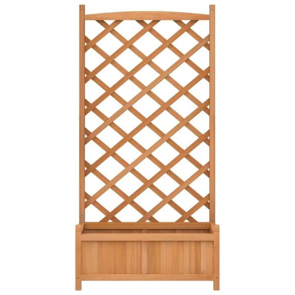 Planter, Solid Trækonstruktion, Spalier Støtte,Brun