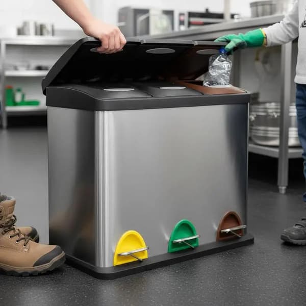 Genbrugsbeholder, Rustfrit Stål, 24-Liter Kapacitet,Argent