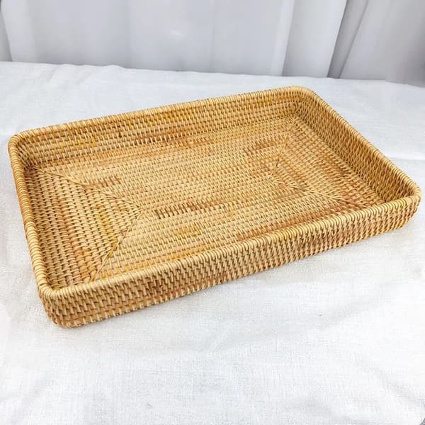 Förvaringskorg, Bambumaterial, Mångsidig Design,Röd