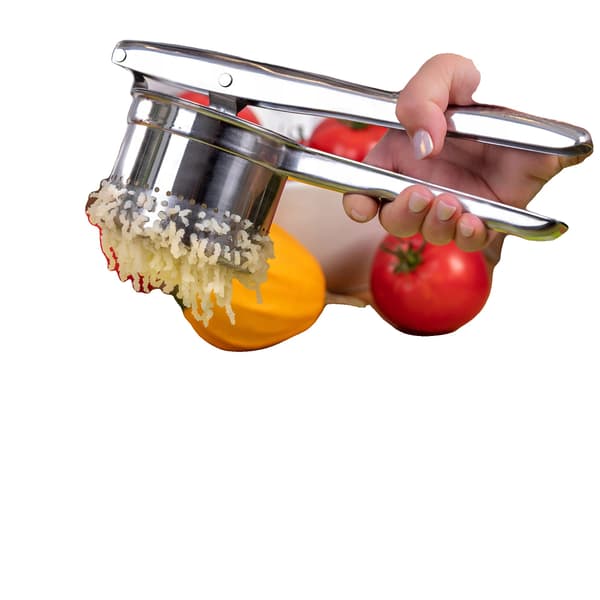 Potatis- och grönsakspress, rostfritt stål, diskmaskinssäker,Silver