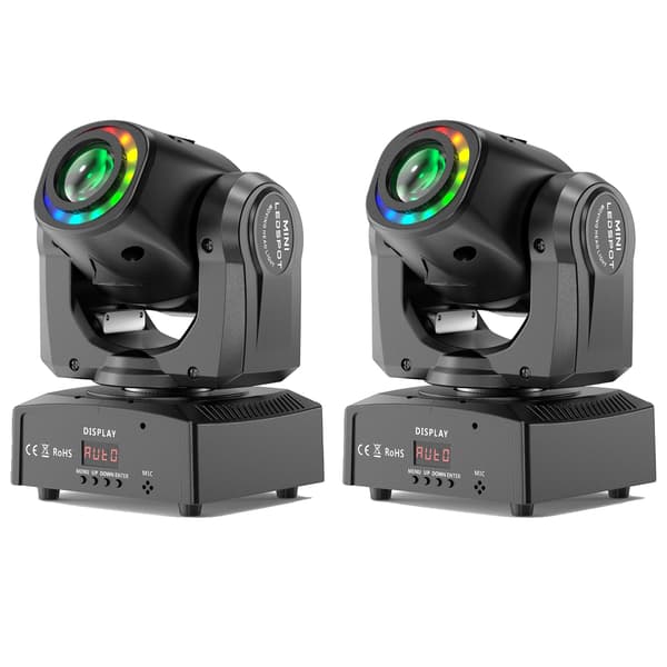 Liikkuvat valot, RGB-tehosteet, DMX-ohjaus,2Pcs, EU Plug