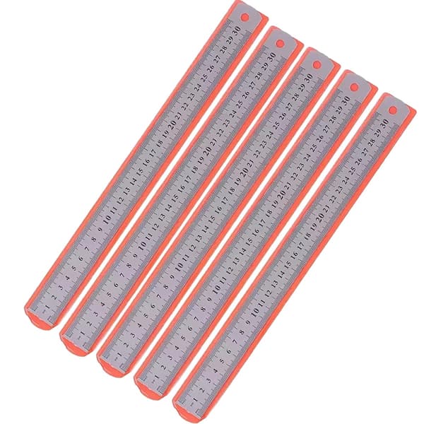 Rät linjal, rostfritt stål, precisionsmätverktyg,5st 30cm