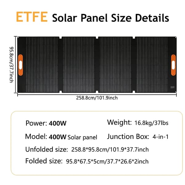 Solpanel, Fällbar Design, Hög Effektivitet,400w-4-i-1