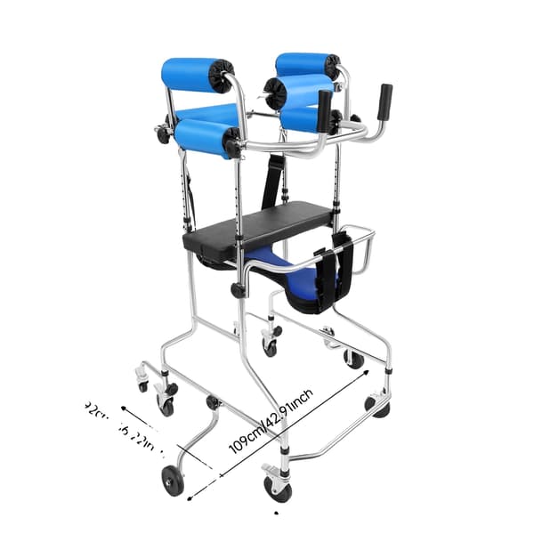 Rollator, 8 hjul, justerbar höjd och bredd,Blå