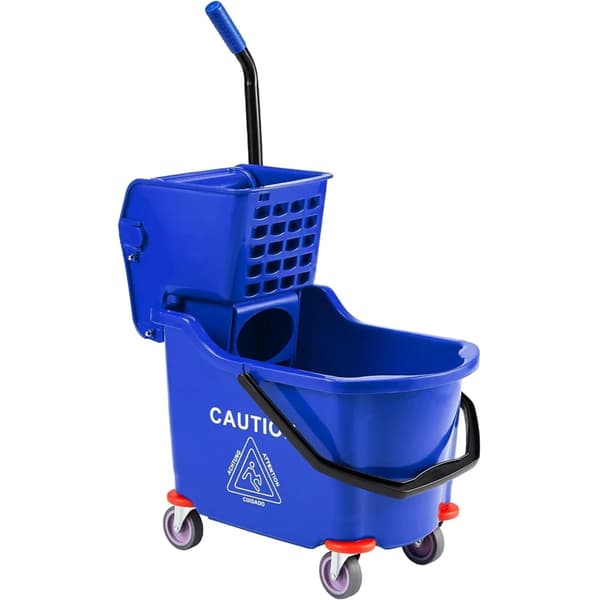 Moppebucket, Høj Kapacitet, Sidepress Vrider,Blå