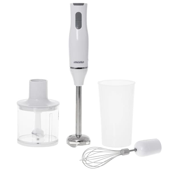Håndblender, rustfrit stål blade, 2 hastighedsindstillinger,HVID