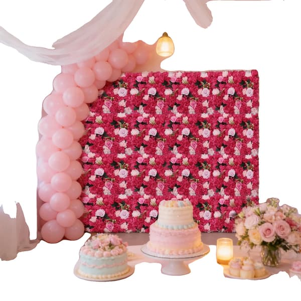 Konstgjorda Blomsterpaneler, 12 Stycken, Hållbart Silke och Plastmaterial,Rosafärg