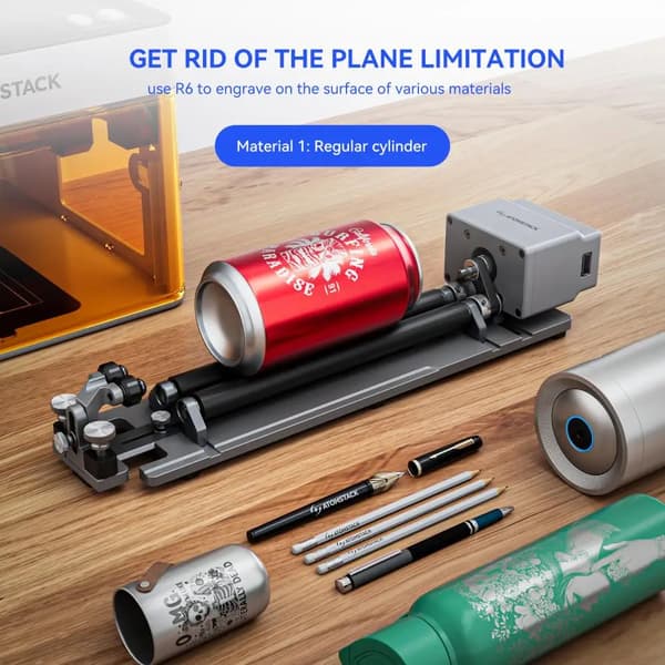 Rotary Roller, 360° roterende, smart genkendelse,ATOMSTACK R6