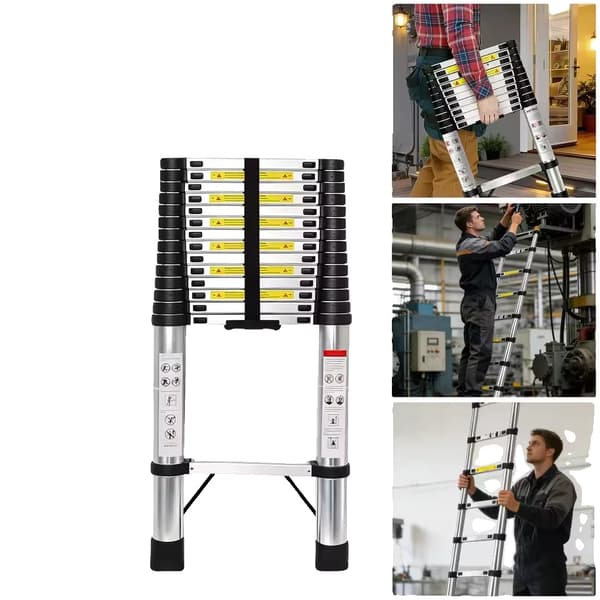Teleskopstige, Heavy Duty, Pladsbesparende Design,4.4m