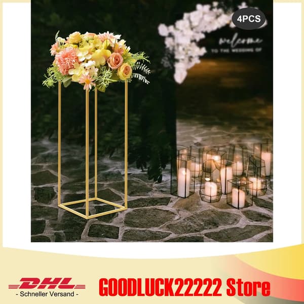 Blomsterstand, Elegant Design, Robust Jernkonstruktion,Guld, L