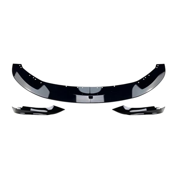 Front Bumper Spoiler Lip, PP Plast, Direkte Erstatning,Glansfuld Sort