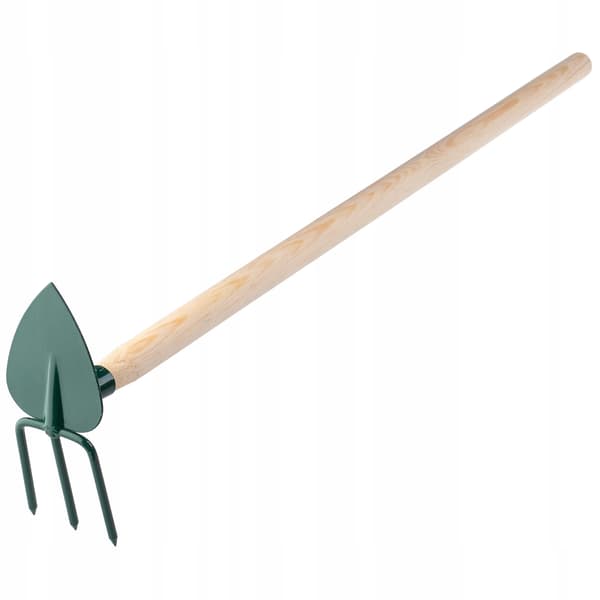 Trädgårdshacka, Stålskaft, 83 cm Längd, Tre-tandsdel, Mångsidigt Grävverktyg, Lättviktig