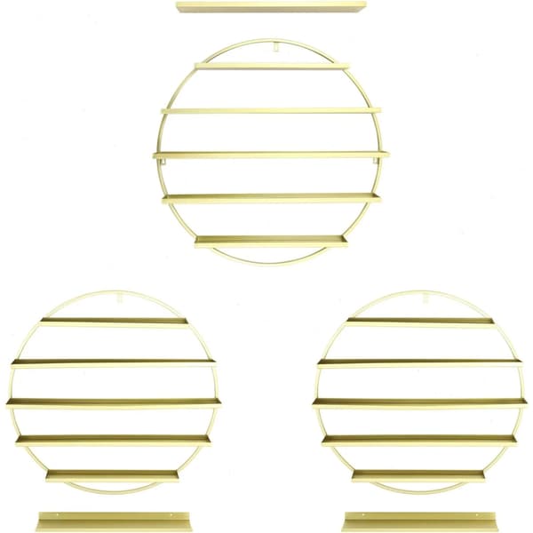 Nagellackställ, 5-lagersdesign, väggmonterat,Guld