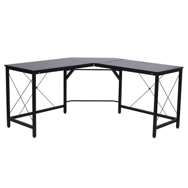 Datorbord, Robust Metallram, L-formad Design, Svart